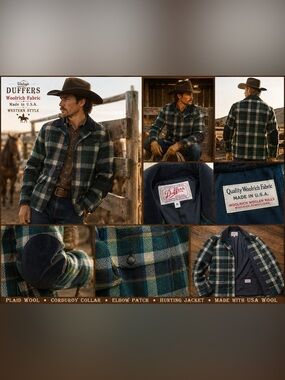 Men’s Green Plaid Hunting Jacket